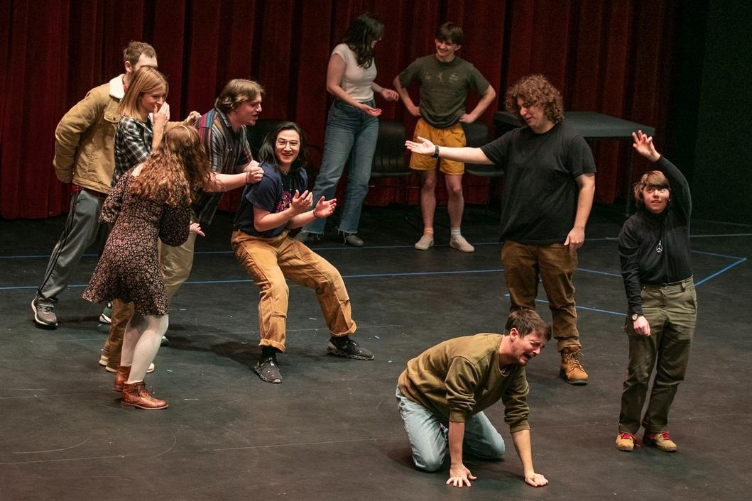 The Ad-Libs, an improv comedy group, perform at the 35th annual ComFest in Janet Kinghorn Bernhard Theater at Skidmore College.